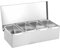 ZENGRICE Contenedores de acero inoxidable para ingredientes, contenedor de comida de rejilla, caja de frutas con tapa, 4 recipientes independientes de acero inoxidable, recipiente para guarnición