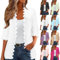 Cardigans for Women UK Elegant Lace 3/4 Sleeve Cardigans Lightweight Ladies Open Front Summer Cardigan Business Office Casual Bolero Shrug Womens Blouses for Dress Evening Party Wedding Daily