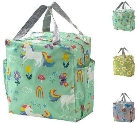 SUOXU Isolierte Lunchtasche, 25 cm, faltbar, wiederverwendbar, Thermotasche für Lebensmittel, für Männer, Frauen, Kinder, auslaufsichere Kühltasche für Arbeit, Schule, Picknick und Reisen, 8 l