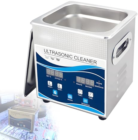 EpyGnom Ultraschall Reiniger Gerät Professioneller digitaler Labor-Ultraschall-Teilereiniger mit Reinigungskorb Timer & Heizung Ultraschallbad für Vergaser Messing Autoteile Motorteile 201-1.3L