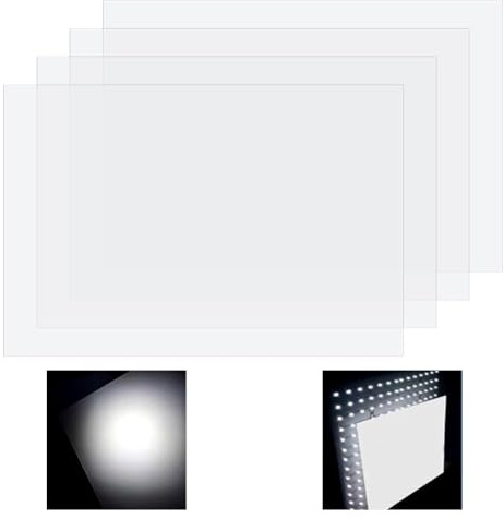 NBEADS 4 Stück Lichtdiffusionsfolie, 21x30cm LED Beleuchtungsdiffusorblatt Diffusionsfilmfilter Lichtleitfilm Für LCD Fotografie Erweichung von LED Leuchten