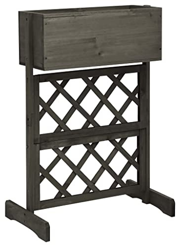 QZZCED Maceta de Enrejado de Jardín en Madera de Abeto Sólida para Plantas Enredaderas, Jardinera Elevada con Soporte Trepador Ideal para Exteriores y Cultivo de