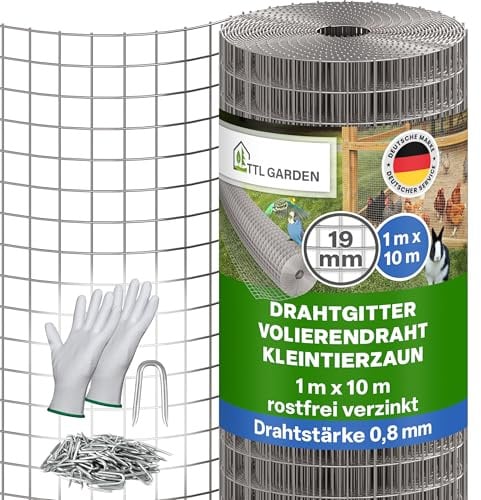 TTL GARDEN GUARD-LINE Drahtgitter 1 x 10m - 19mm Maschenweite 0,8mm Draht