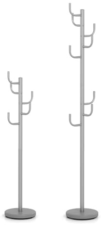 GIANTEX Garderobenständer höhenverstellbar mit 8 Haken | Freistehende Kleidergarderobe für Eingang, Schlafzimmer & Flur