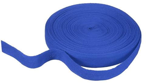 QUARKZMAN Baumwoll Gurtband 20mm x 21m (B x L) Baumwollgewebe Fischgrät-Gewebeband Bänder für Kunst und Handwerk Gürtelherstellung Zubehör DIY Nähen Basteln (Blau)