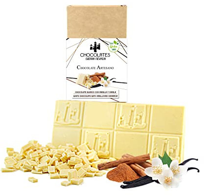 Chocolate blanco artesano con vainilla y canela