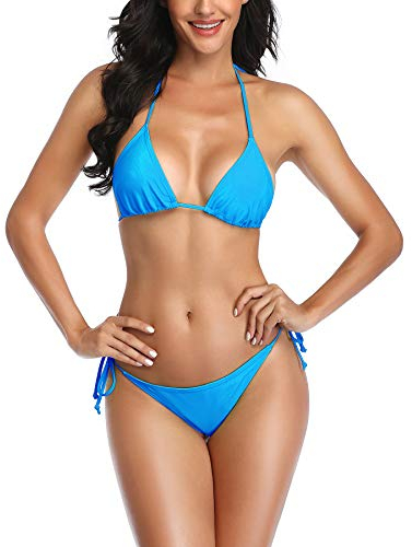 SHERRYLO Tanga-Bikini, zweiteiliger Badeanzug für Damen, Triangel-Top, brasilianisches Unterteil, Größe S-XL - - 36