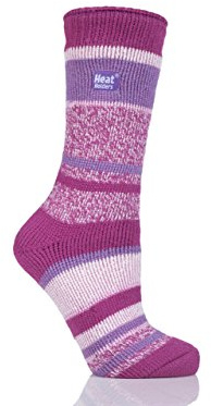 HEAT HOLDERS Damen 1 Paar SockShop meliert gestreifte Socken - Rosa 37-42