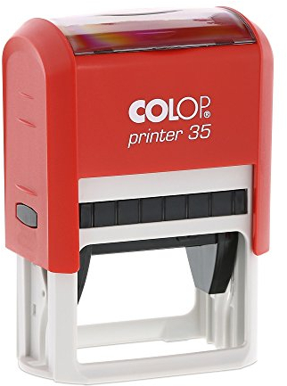 Stempel Colop Printer 35 custom (50x30 mm - 6 Zeilen) mit Textplatte Farbe Rot