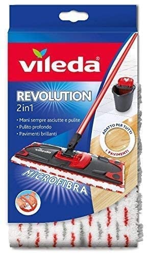 Vileda 3 pz Revolution 2 in 1 Panno Ricambio in Microfibra, Bianco