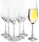 Crystalex Champagne Flute Set of 6, Crystal Champagne Glasses Stemware for Prosecco, Mimosas or Cocktails, Flutes 100% Lead-Free (170 ML)