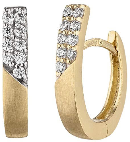 Jobo Damen-Creolen aus 8 Karat 333 Gold mit 18 Zirkonia