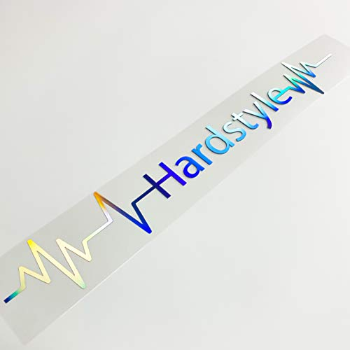 Auto Aufkleber Hardstyle Hologramm Oilslick Car Design Style Tuning Sticker NEU Rainbow Shiny Limited Edition Performance Herzschlag Puls Herzlinie