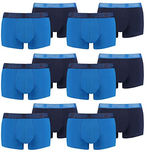 PUMA 12 er Pack Short Boxer Boxershorts Men Pant Unterwäsche kurz 100000884, Farbe:003 - True Blue, Bekleidungsgröße:M