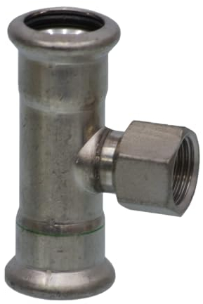 SEPPELFRICKE Edelstahl XPS130G, T-Stück mit IG, 15 mm x 1/2 x 15 mm