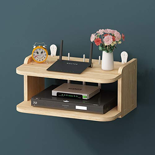 Hölzerner Floating Regal Wandmontierter TV-Kabinett-Shelf-TV-Konsolen-Router-Regal-DVD-Set-Top-Box Telefon-Speicher-Rack-Hängende Kasten (Größe : Medium)