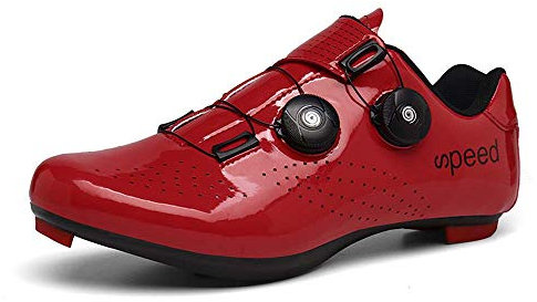 VIPBQO Herren Fahrradschuhe Mit Kompatiblen Stollen Schuh Mit Für Männer Lock Pedal Fahrradschuhe Radsportschuhe Cleats Mountainbike Schuhe Gr.36-47 (41,rot)