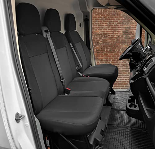 Stoff Sitzbezüge passgenau Schonbezüge Roco geeinget für Mercedes Sprinter W907 Bj. ab 2018 Erste Reihe 3-Sitzer + Gummimatten