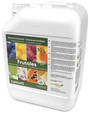 CULTIVERS Fertilizante Frutales Ecológico 10 L. Abono Líquido Intensifica el Sabor y Aumenta el tamaño. 100% Orgánico