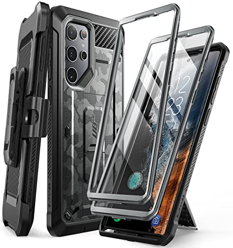 SUPCASE Outdoor Hülle für Samsung Galaxy S22 Ultra (6.8) 5G [Unicorn Beetle Pro] mit 2 Vorderseite (ohne Displayschutz + mit Displayschutz) 2022 Ausgabe (Grau)