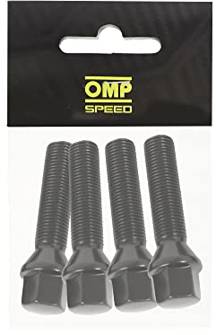 WHEEL BOLT OMP SPEED M14X1.25 HEX: 17 L: 28 mm, Kegelfarbe: Schwarz, Set: 4 Stück/Tasche + Karten-Material: DIN 10.9