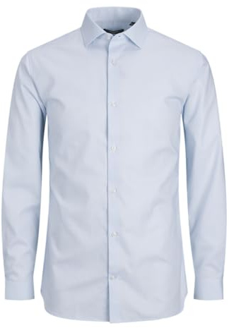 JACK & JONES Herren Jprblaparker Shirt L/S Noos Hemd, Cashmere Blue/Fit:Slim Fit, XXL EU