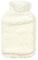 Olivia Rocco Teddy Faux Fur Hot Water Bottle with Pocket, Hot Water Bag for Hot and Cold Compress, Hand Feet Warmer, Neck and Shoulder Pain Relief (Cream)
