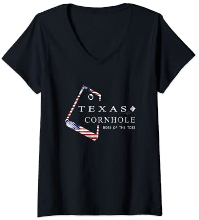 Damen Texas Cornhole - Boss Der Wurf T-Shirt mit V-Ausschnitt