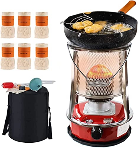 Kerosin-Heizungen für den Innenbereich Keine Elektrizität Heizung mit 6 Dochte Herd Tasche leichte tragbare Öl-Heizung für Terrasse Camping