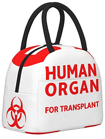 Lustige Lunchtasche für Krankenschwestern, menschliches Organ für die Umpflanzung, Lunchbox, tragbar, wasserdicht, wiederverwendbar und thermo, Arbeit, Mahlzeiten, Outdoor, Picknick mit Vordertasche