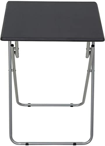 Aggloz Small Folding Table for Room, Outdoor, Computer, Tea Coffee - Lightweight Camping, Dining, Garden, TV Table for Living Room 66x48cm (Black)
