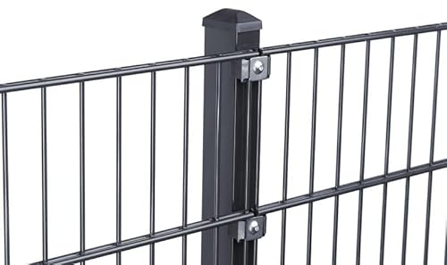 Doppelstabmattenzaun Set 868 Anthrazit| Stabmattenzaun | Mit VA Klemmhalter | Gartenzaun | Komplett Set | 203 cm-47.5