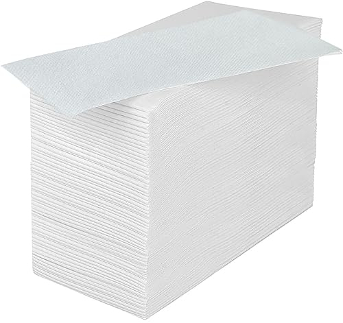 JEBBLAS Lot de 100 serviettes d'invité jetables en papier doux et absorbant pour cuisine, salle de bain, fête, mariage, dîner ou événements (blanc)