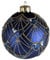 Luxury Peacock Blue Art Deco Design Round Glass Christmas Tree Bauble/Decoration - 8 cm