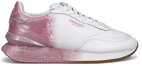 TWINSET Damen Sneaker Weiß und Rosa degradé - 231TCP050 00453 - Größe, Rosa, 39 EU