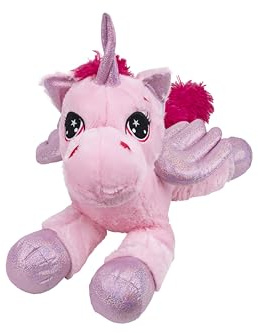 Pelux Großes Plüschtier Einhorn Rosa – Extra Large: 70 cm – Glitzernde Flügel, Pfoten und Horn – Extra Soft – Kinder 0 Monate – Globus Spielzeug 41365