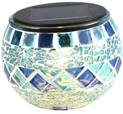 Hemobllo Solare a Led a in Vetro Lampada Decorativa Per Esterni Resistente Intemperie Per e Patio Atmosfera