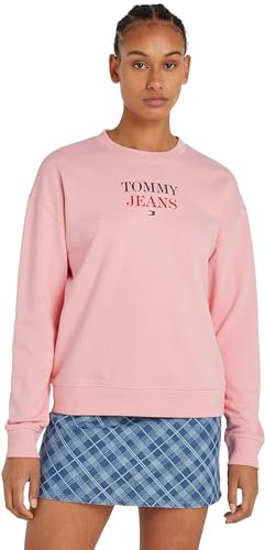 Tommy Jeans Donna Felpa Crew Neck Senza Cappuccio, Rosa (Ballet Pink), XXS