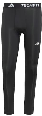 adidas Herren TECHFIT COMPRESSION TRAINING 3-STRIPES LONG TIGHT, Black, L