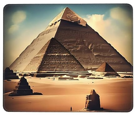 Bedrucktes Mauspad mit Aufschrift Dreaming of The Pyramids of Khufu, Gaming-Mauspad mit robusten genähten Kanten, rutschfeste Gummiunterseite für Computer, Laptop