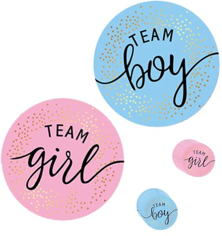 144 Stücke Boy or Girl Baby Party Dekoration, Gender Reveal Party Boy Or Girl Deko Sticker Runde, Baby Geschlecht Verkünden für Baby Shower Geschlechtsverkündung Baby