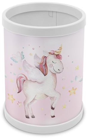 itenga Stifteköcher mit Motiv - Stiftehalter Kinder Schüler Schreibtisch Organizer Stiftebox - Höhe 10 cm Durchmesser 8 cm (Motiv Einhorn)