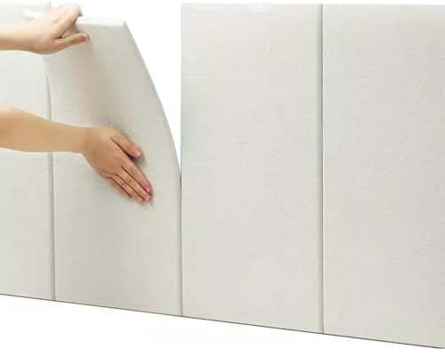 Kopfteil Wandkissen Wandpolster Bett - Wandpaneele Selbstklebend - Kinderzimmer, 30x60cm, 5PCS, Isolierung, Wandpolsterung Wandschutz Bett Polsterpaneel Wandverkleidung (Farbe : Weiß)