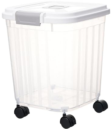 perfk Dry Food Container Rice Storage Container,Multipurpose, Airtight Rice Storage Bin Rice Dispenser for Kitchen Sugar Nuts Flour, Clear 15kg