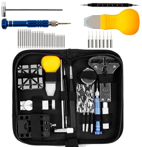 Sgehai watch repair tools kit, watch adjustment kit,watchmakers tools,professional watch battery changing kit,watch link removal kit, for battery replacement, back removal