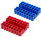 sourcing map 2pcs Plastic Hex Shank Screwdriver Bit Holder Organizer 32 Holes 1/4 Inch Plastic Drill Bits Storage Case for Any 1/4 Hex Shank Metal Driver Bits Use, Red Blue