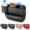 Wenrecu Car Leather Cup Holder Gap Bag - Car Seat Gap Filler & Organizer, Adjustable Seat Storage Box for Phones, Glasses, Keys, Cards