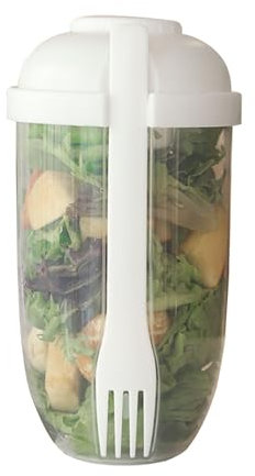 1000ml Salad Shaker Cup, Portable Salad Container with Lid and Fork Salad Shaker Container, Portable Fruit and Vegetable Salad Cups Container for Travel Outdoor Exercise