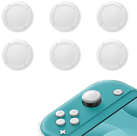 6 Pieces Replacement Joystick Covers Joystick Cap Cover Thumb Grip Caps Thumbstick Caps Replacement Joystick Silicone Covers Analog Grip Cover Thumb Grip Covers Button Caps White