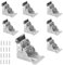 TAICHEUT 8 PCS Folding Self Lock Hinges Brackets, 90 Degree Collapsible Lock Extension Table Hinge with Screws,Foldable Hinge Hardware for Table Legs Furniture,Silver